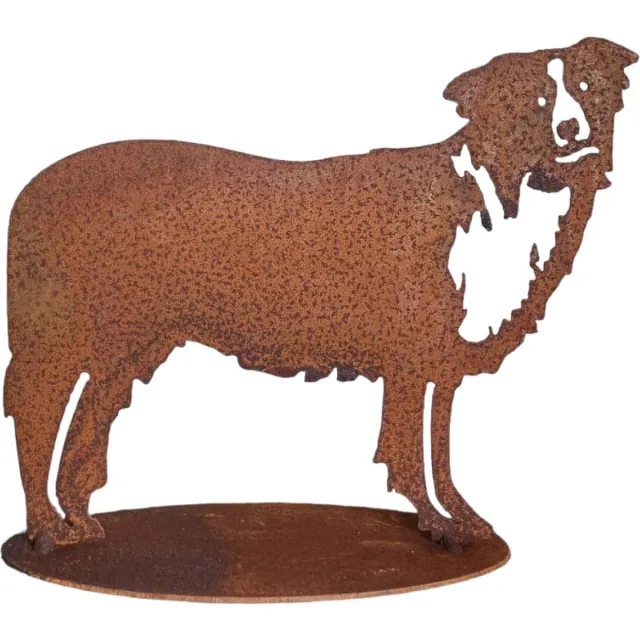 Dream-Garden Tuinbeeld Dobby de border collie -B38 x H26cm Roest bruin