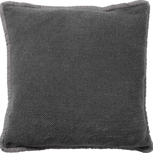 Dutch Decor BOWIE - kussenhoes 45x45 cm - gewassen katoen - Charcoal Gray - antraciet - met rits - zonder binnenkussen