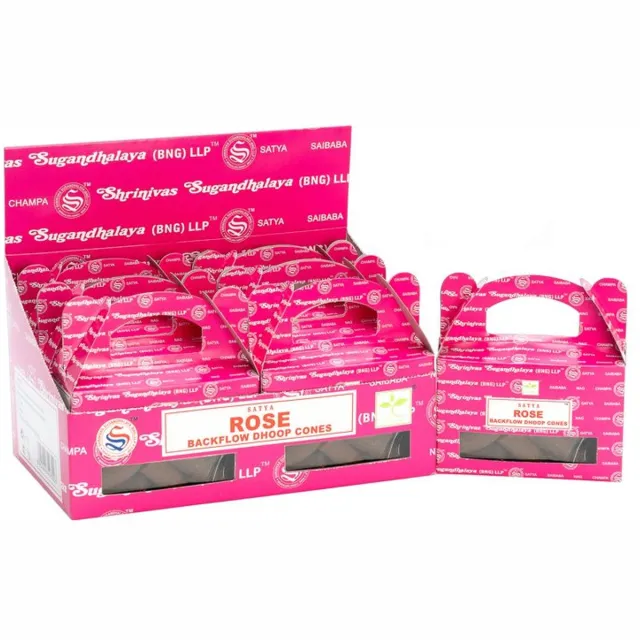 Ancient Wisdom 3 Doosjes met 24 kegeltjes per doosje - Satya Rose Backflow Dhoop Cones multicolor