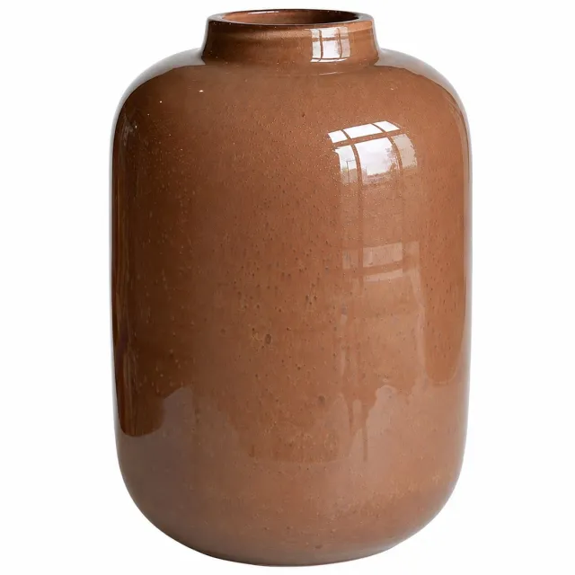 Vase The World Vaas Artic M Elite Bruin Ø22 x H35 cm - Mondgeblazen Glas - Design Vaas - Bloemenvaas - Woondecoratie