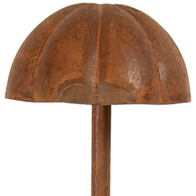 Clayre & Eef Tuinsteker Paddenstoel Bruin Metaal Herfst decoratie