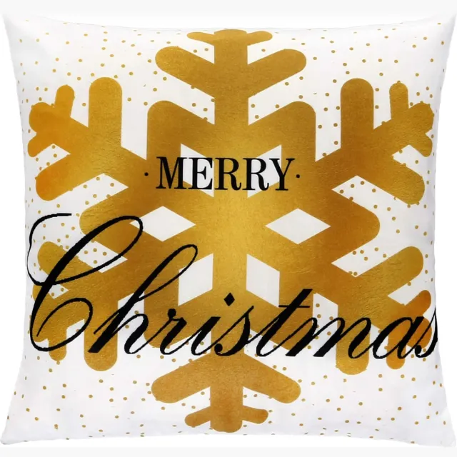 springos Sierkussenhoes | Kussenhoes | Kussensloop | Woonaccessoires | 40 x 40 cm | 1 Stuk | Kerst | Sneeuwvlok Wit