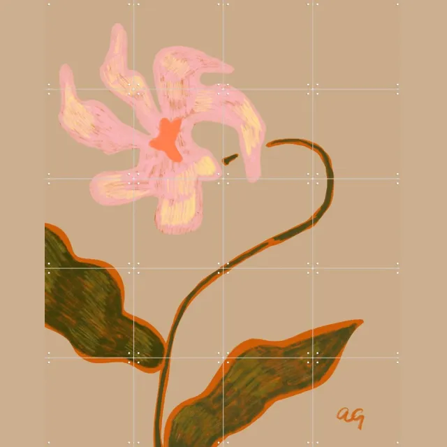 IXXI Lone But Not Alone, Arty Guava - 80 x 100 cm - Grote wanddecoratie en posters - Speels, Illustraties, Digitale Kunst, Slaapkamer, Woonkamer Roze