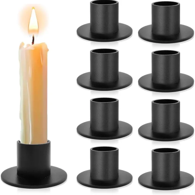 Unyqoos Set van acht elegante zwarte kandelaars voor sfeervolle tafeldecoratie