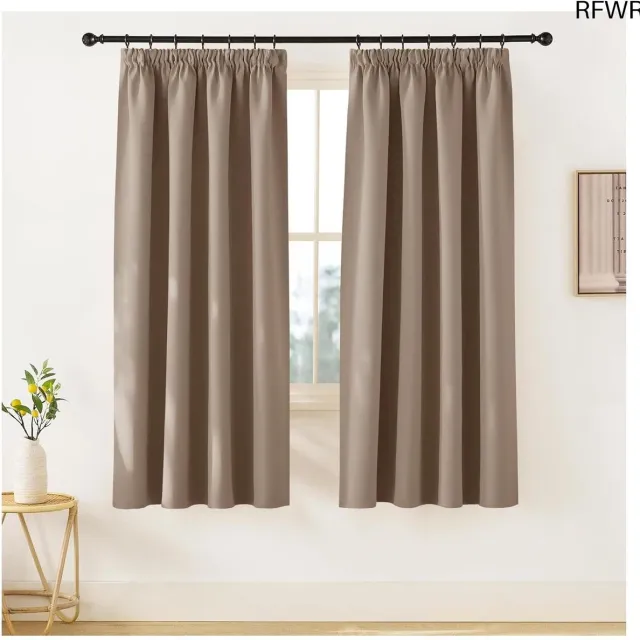RFWR Verduisterende Gordijnen Kort - Warmte-isolerend en Stijlvol voor Woonkamer en Slaapkamer - 140x175 cm Cappuccino