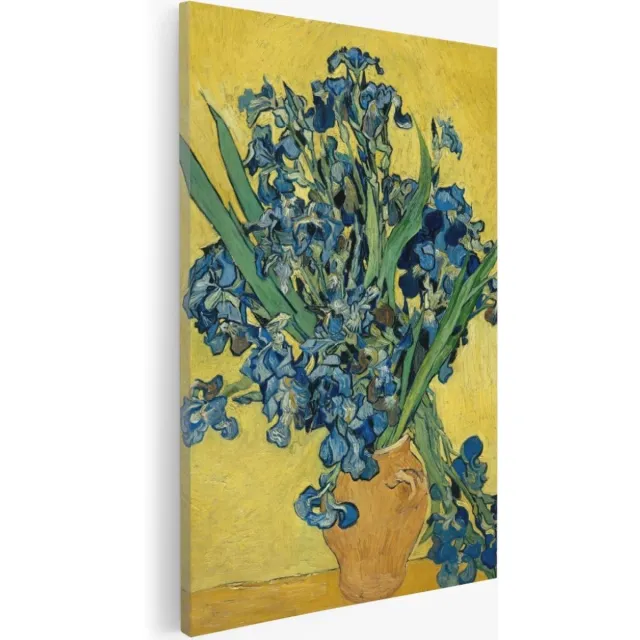Saammp Canvas Schilderij - Vincent Van Gogh - Irissen - Abstract - Kunst- 40x50 - Foto op canvas - Wanddecoratie - Muurdecoratie Woonkamer - Slaapkamer decoratie - Canvas Print Multicolor