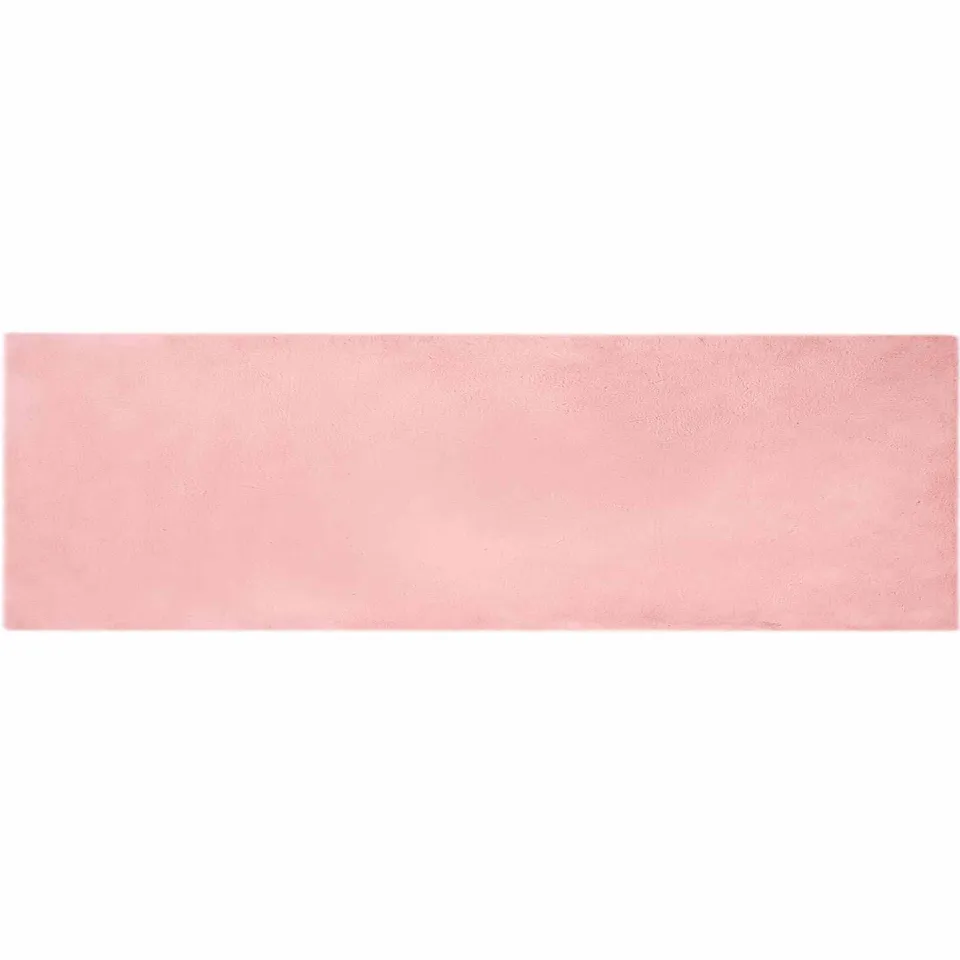 vidaXL Antislip vloerkleed van imitatie konijnenbont OLITE Roze