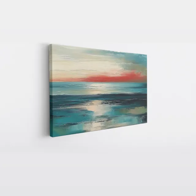 Saammp Canvas Schilderij - Landschap - turqoise - Abstract - 40x30 - Foto op canvas - Wanddecoratie - Muurdecoratie Woonkamer - Kantoor Decoratie Multicolor