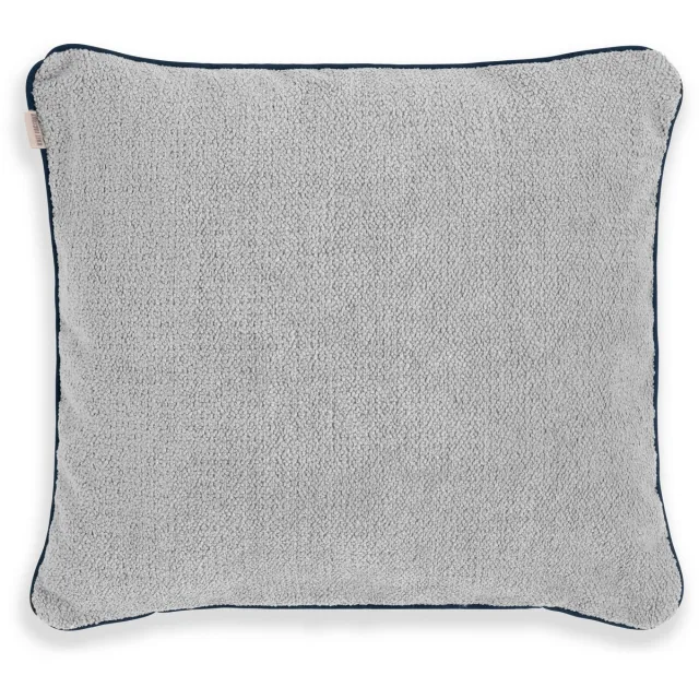 Knit Factory Snooze Sierkussen - Vierkant kussen - Kussen woonkamer - Bank kussen - Decoratie kussen - Licht Grijs - 50x50 cm - Vierkant kussen - Superzacht en pluizig - Kussenhoes inclusief kussenvulling