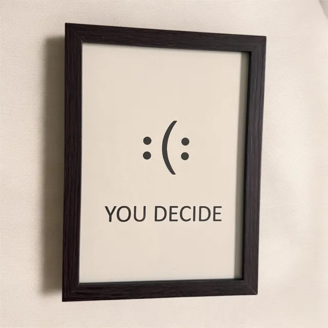 KAE Design Poster - You Decide - Emoji - Art Print - 13x18cm - Framed bruin
