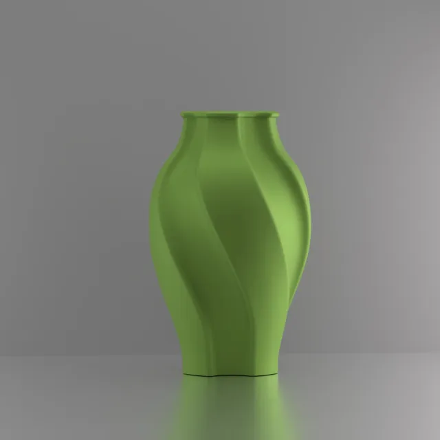3d-gezellig Elegantie - Grote Vaas - Waterdicht - Lichtgroen - Maat 40 cm - Kunststof - Modern - Bloemenvaas - 100% gerecycled PLA (bioplastic)
