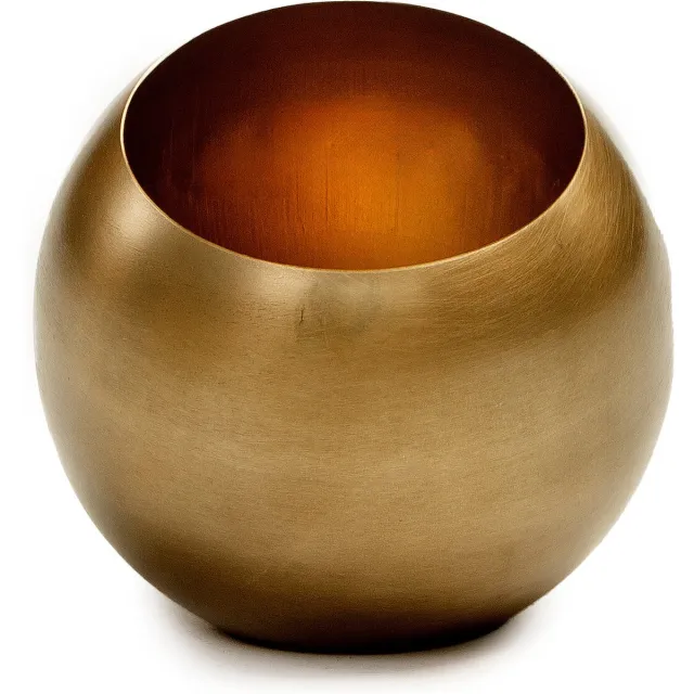 STILL Theelichthouder - Waxinelichthouder - Egg - Bol - Ijzer - Warm Goud - 15x15 cm Warmgoud