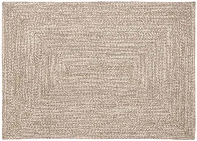 vidaXL Gebied - Tapijt - Natuurlijk - en - Wit - 120 - x - 170 - cm - Jute Natuurlijk en Wit
