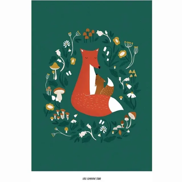 Lilipinso Forest Happiness Poster - Fox Family (30x40cm) Print
