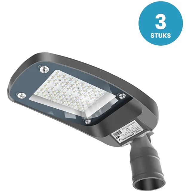 Tsong LED Straatverlichting 60W 9000lm - Koelwit 4000K - IP66 - 3 stuks - 230V