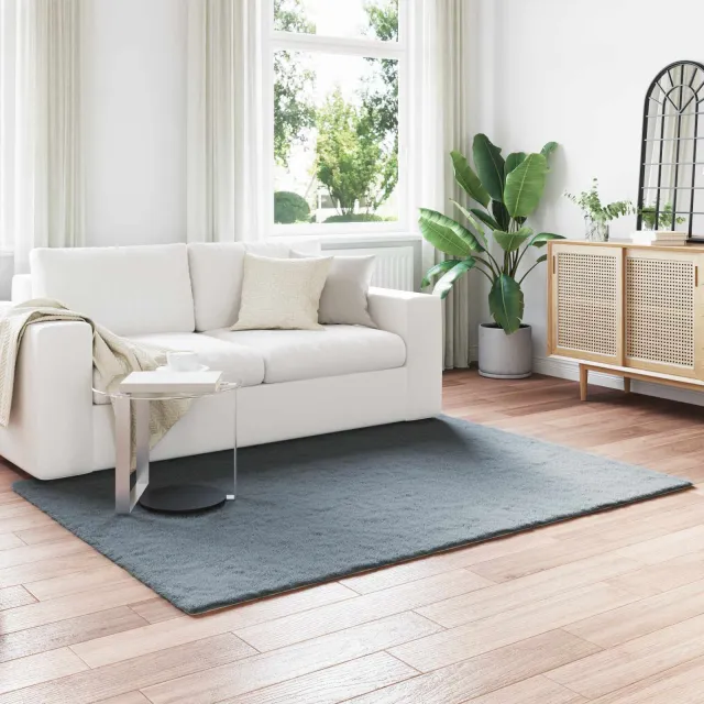 vidaXL Antislip vloerkleed van imitatie konijnenbont OLITE Antraciet, foto 2