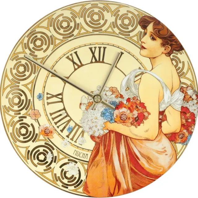 Goebel Alphonse Mucha | Wandklok Zomer 1900 | Porselein - 31cm - met echt goud Divers