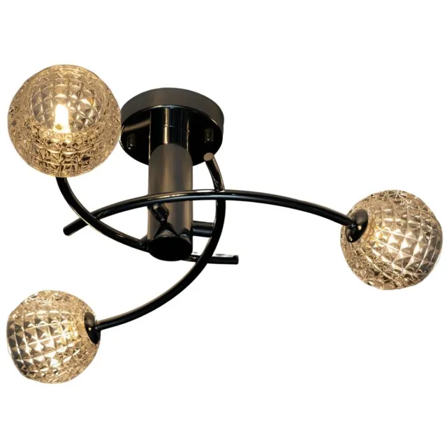 KOSILUM Salvati - Plafondlamp - Zilver/Chroom - Metaal en glas