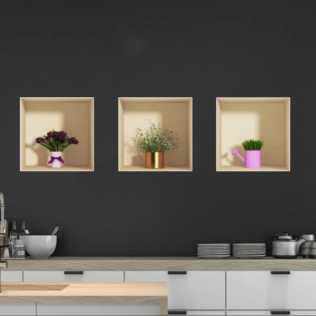 Ambiance Sticker Sticker met 3D-effect van lentebloemen, 30 x 90 cm Multi color