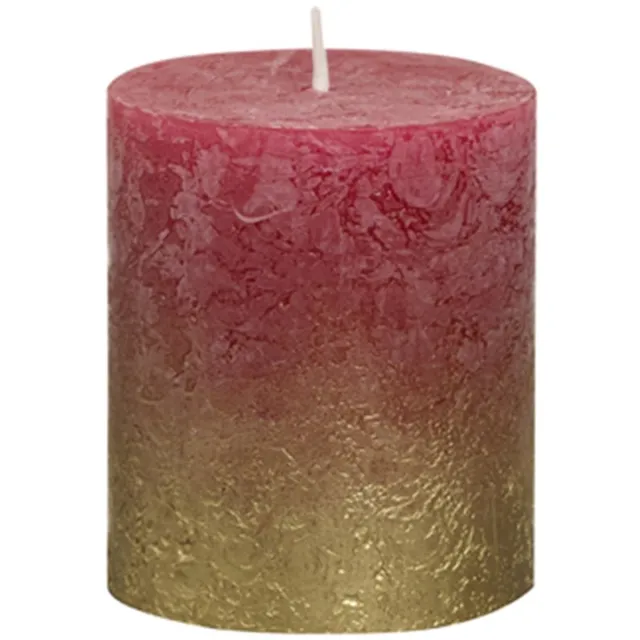 Bolsius Stompkaars 80/68 Metallic Goud / Wijnrood (1 stuks)