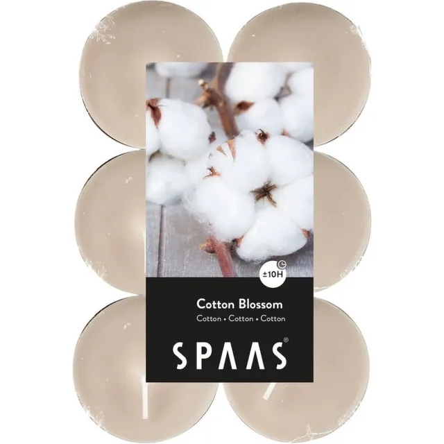Spaas Geurtheelichtjes/waxinelichtjes - Maxi - 48x - Cotton blossom - 10 branduren - geurkaarsen Rood
