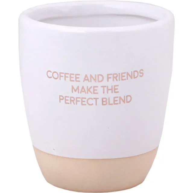 My Flame Lifestyle MY FLAME - Sojakaars in koffiekop - COFFEE & FRIENDS, MAKE THE PERFECT BLEND - Geur: Coffee kissed spice - Maat: D7 x H8 cm - Branduren: 35u wit