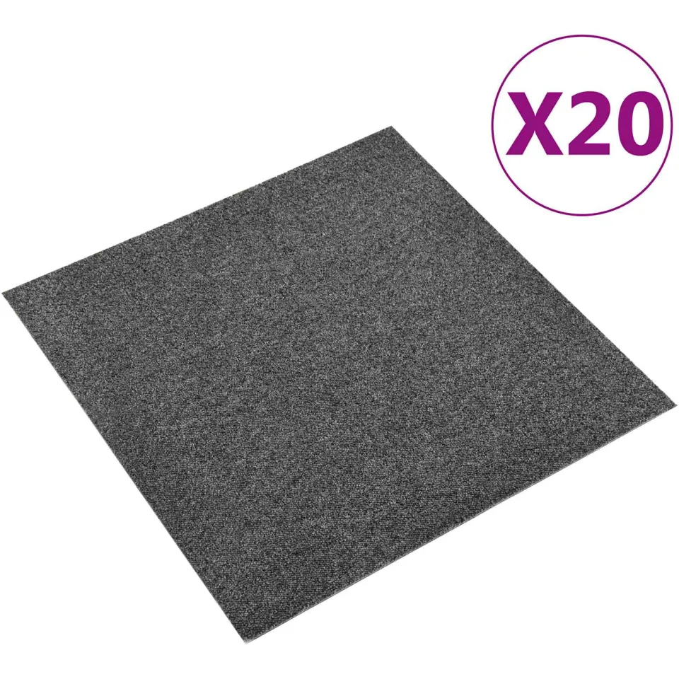 vidaXL Tapijt 20 st Antraciet 50 x 50 cm 100% Polypropyleen, foto 2