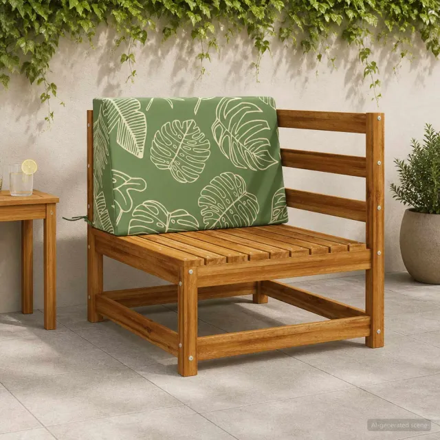 vidaXL Rugkussen SOEST 100% Polyester Bladontwerp 60 x 20 x 40 cm Groen