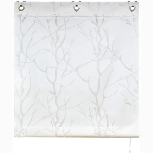 Ibenzoa Vouwgordijn met U-haken voor moderne keukeninrichting, halftransparant, wit, 60x140 cm