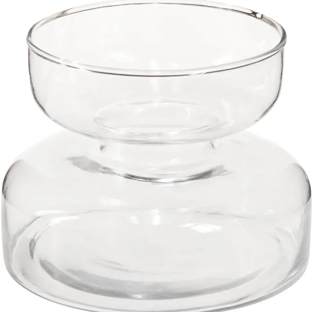 Jodeco Glass Vaas 'rikkie' h10 d13 cm Klar