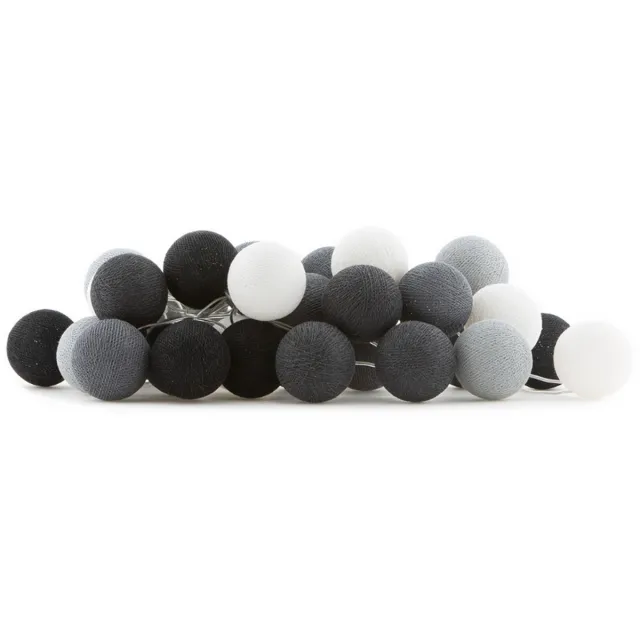 Cotton Ball Lights LED lichtslinger voor binnen - Handgemaakt en Fairtrade - 35 lampjes - Antra