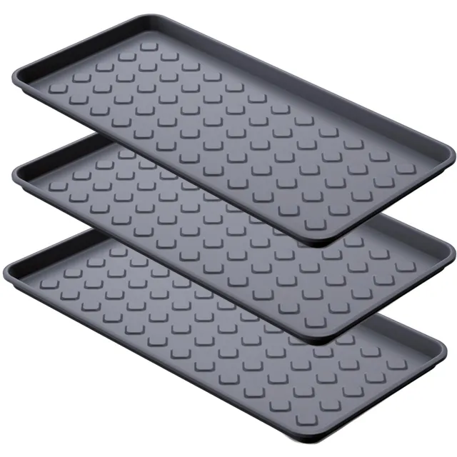 Famanu Schoenenrek en afdruipbak 72x35 cm zwart, 3 stuks