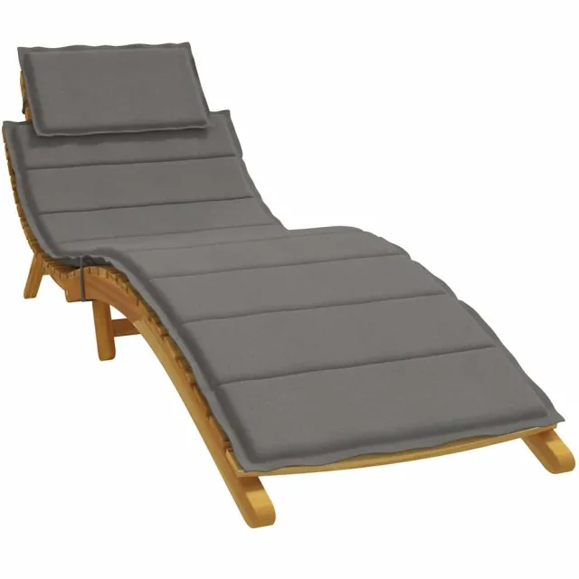 vidaXL Ligbedkussen 186x58x4 cm stof gemêleerd donkergrijs grijs