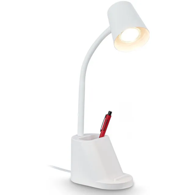 B.K.Licht Briloner Pahu - Bureaulamp - 7534016 - Penhouder - Kabelschakelaar - Verstelbaar - 21 x 10 x 35,5 cm - Wit