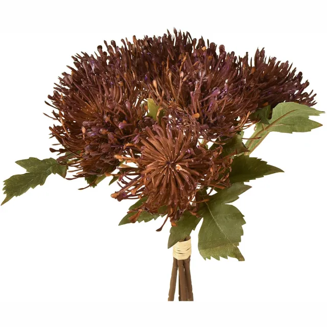 Viana Protea kunstspeldenkussen Leucospermum paars 30cm 6 stuks, 6 Stück