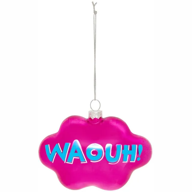 Feeric lights & Christmas Waouh-hangsieraden in de vorm van een wolk van roze glas, 8 cm Rose