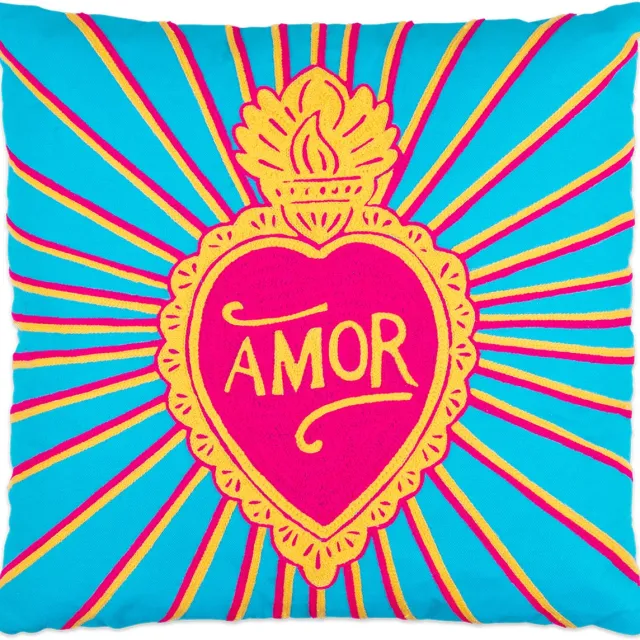 Kitsch Kitchen kussen Love Amor Blauw