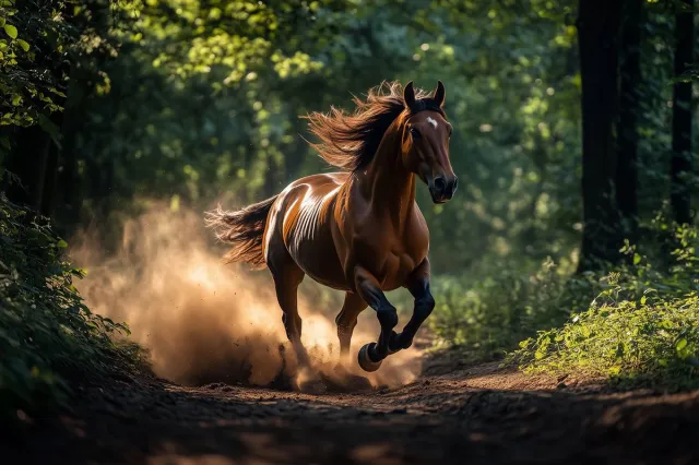 Alluvia Extra Grote A1 Paard Poster Bruin