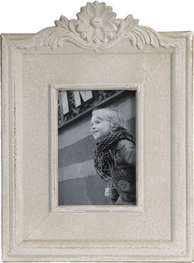 Clayre & Eef Fotolijst 13x17 cm Beige MDF Bloemen