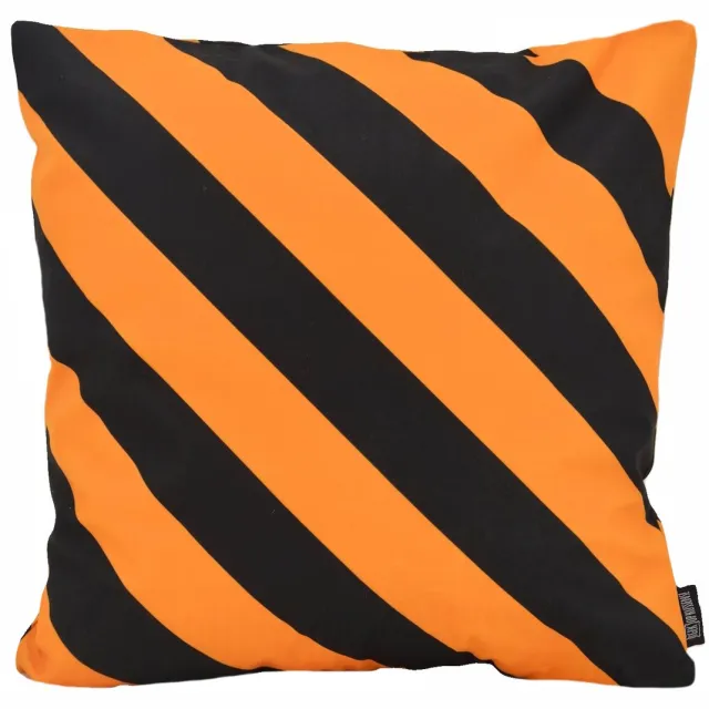 Gek op Kussens! Sierkussen Stripe Zwart/Okergeel | 45 x 45 cm | Katoen/Polyester