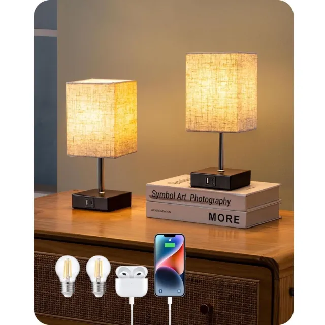 NBAP® Bedlampjes Hoofdbord - Leeslampjes - Bedlamp Slaapkamer Volwassenen - 2 Stuks - Zwart