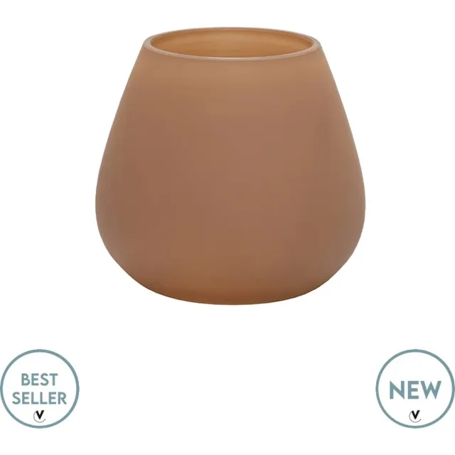 Vase The World Waxinelichthouder Tasman | X Small | mat zand | Ø12,5 x H11,5 cm | 2 stuks