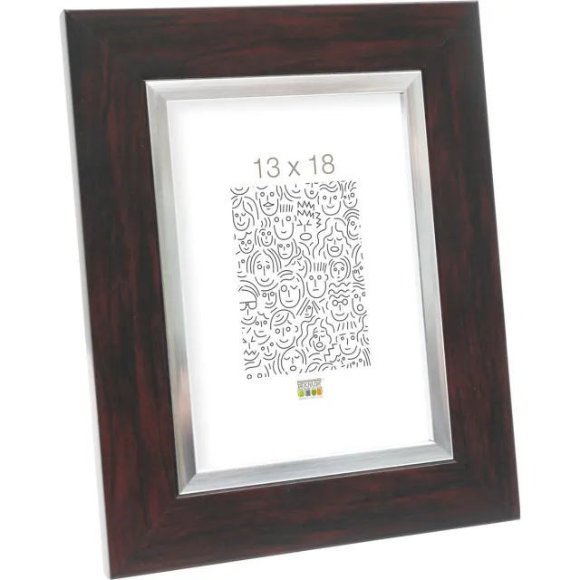 Deknudt Frames fotolijst S41NH4 - bruin met zilverbies - 13x18 cm
