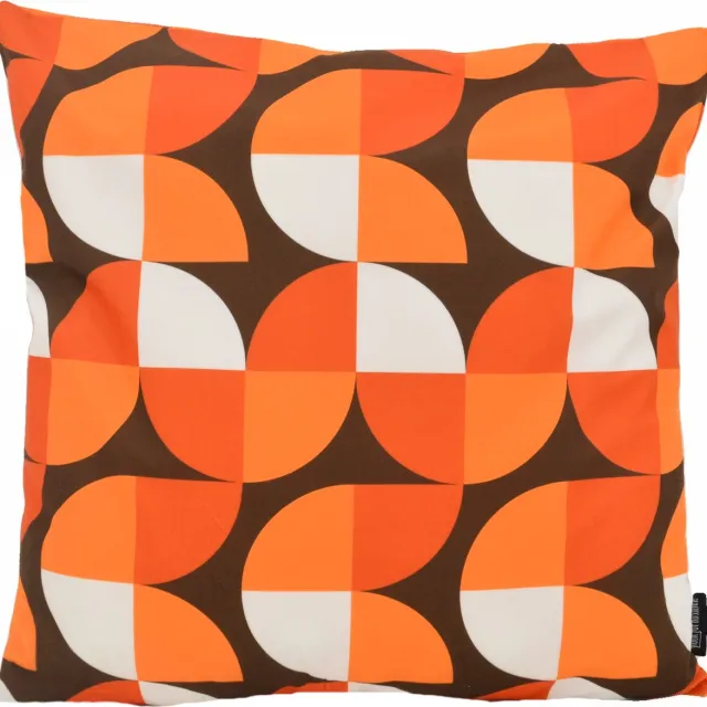 Gek op Kussens! Retro Style #7 Kussenhoes | Katoen / Polyester | 45 x 45 cm Oranje Wit