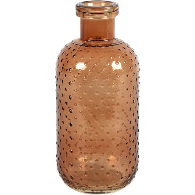 Countryfield Bloemenvaas Cactus Dots - lichtbruin transparant - glas - 11 x 24 cm