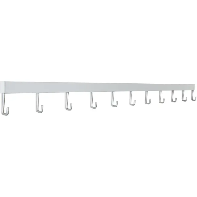 STAS picture hanging systems STAS Wandrek / Kapstok – 100cm - Wit - universeel ophangrek en kapstok voor jas, tas en accessoires