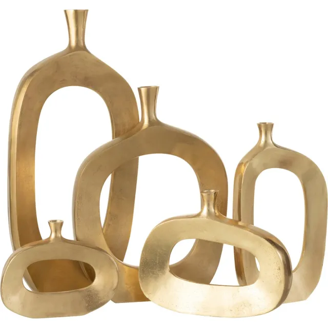 J-Line vaas Nina - aluminium - goud - large - 75 cm hoog