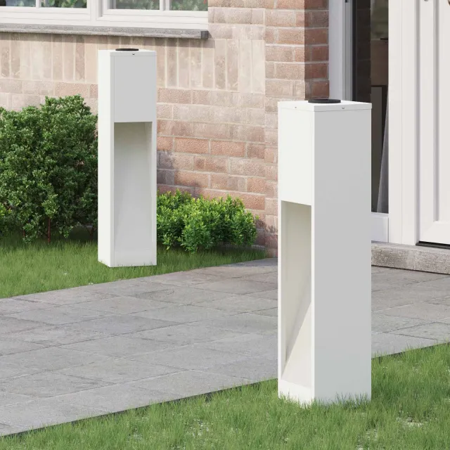 vidaXL Zonne LED Padverlichting 2 st Warmwit 18 x 18 x 80 cm wit