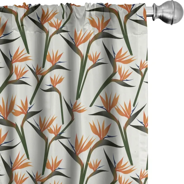 ABAKUHAUS Paradijsvogels voorhangen – 2x75×245 cm – mikrofaser, halfdonker Mehrfarbig