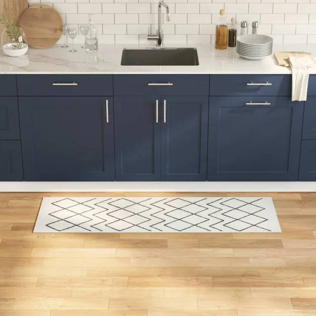 vidaXL Keuken Vloerkleed Wit 150 x 45 cm Fluweel
